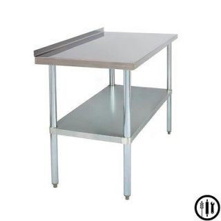   Steel Work Table with 1 1/2 Backsplash and Undershelf  36 x 24
