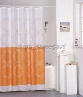   Orange Geometric Circle Picture Bathroom Fabric Shower Curtain ys165