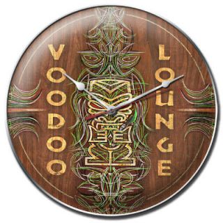 Voodoo Lounge Tiki 14 Metal Bar Shop Clock Mitch Kim