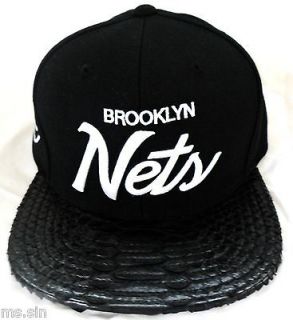   Black Mitchell & Ness Brooklyn Nets Black Python Snakeskin Hat