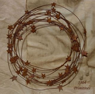 24ft Primitive Rusty Tin Garland with 3/4 Stars ~
