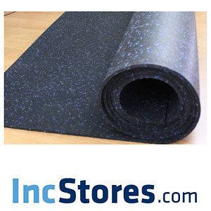 Gym Flooring Rubber Rolls 1/4 4x10 Mats 10% Blue Color Fleck