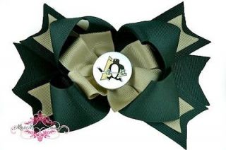 Pittsburgh Penguins Boutique Hair Bow on Alligator Clip NHL