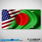   Plate with Flag of USA and Bangladesh + American Bangladeshi BD