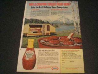 1967 Kraft Barbecue Sauce Ad Nimrod Camping Trailer