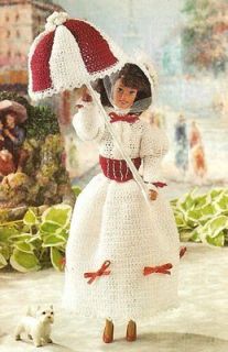   PATTERN ONLY Mary Poppins Style Fashion Doll Barbie Dress Umbrella