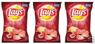 LAYS KETCHUP POTATO CHIPS 3 BAGS & 2010 CANADA PENNY