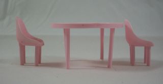  Dollhouse Furniture Wolverine Company Pink Kitchen Table Chairs