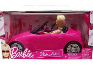 BARBIE GLAM AUTO Includes Convertible Car and Barbie Doll, NEW