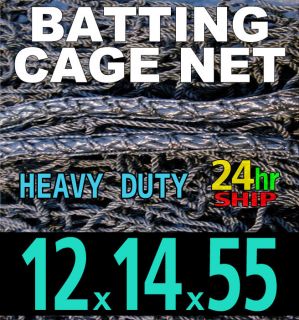 12 x 14 x 55   Baseball Batting Net   #42 Heavy Duty Cage 24hr Ship 