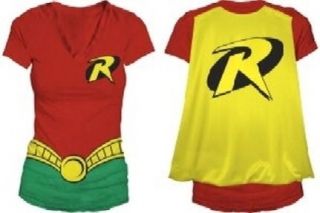 ROBIN WITH CAPE Batman COSTUME Juniors cosplay t shirt tee S M L XL