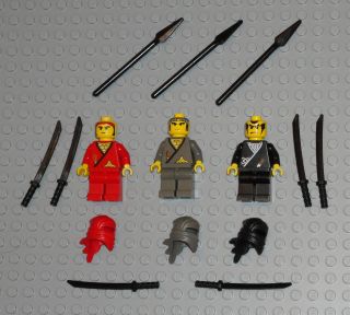   Lot 3 Ninjas w Samurai Swords Katanas Toys Lego Minifigs Guys