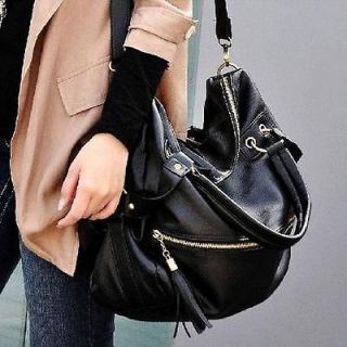 New Women Lady Korean Hobo PU Tassel Leather Handbag Shoulder Bag 