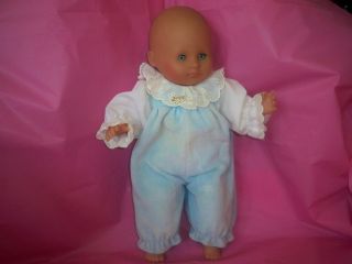 VTG 1989 MAX ZAPF BABY DOLL WITH BLUE SLEEPER OUTFIT SHE SQUEEKS 