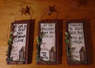   NEW Country Primitive Wood OUTHOUSE Bathroom Home Decor Signs SO CUTE