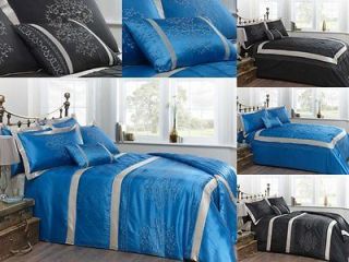 Luxury Embroidered Bedding in Turquoise or Black   Duvet Covers 