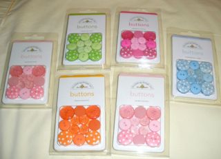 NEW Doodlebug Design Buttons 24 pieces Variety Colors