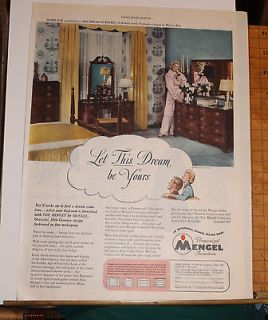 1949 DORIS DAY PERMANIZED MENGEL FURNITURE PRINT AD   From Ladies Home 