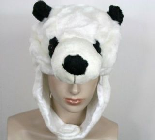 PANDA BEAR PARTY COSTUME WARM HAT CAP MASK ADULT KIDS HALLOWEEN 
