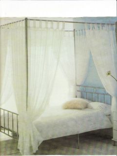 TAB TOP 4 POSTER BED CURTAINS READY MADE WITH POPPERS