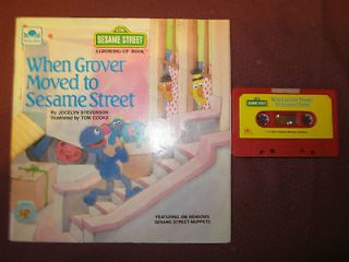 SESAME STREET WHEN GROVER MOVED TO SESAME STREET BOOK WITH CASSETTE