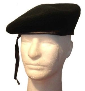 French Wool Monty Military GI Beret Cap Hat Black
