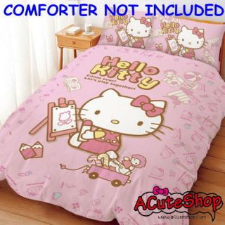 Hello Kitty Painting Bedsheet Single Bed Set Pink Sanrio