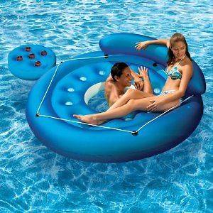   French Pocket Convertible Island Inflatable Pool Float 83660