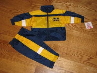 NEW Baby Michigan Wolverines Windsuit Jacket Pants Size 24M 24 Mo Boys 