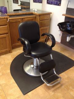 salon chair in new condition and custom made station cabinet