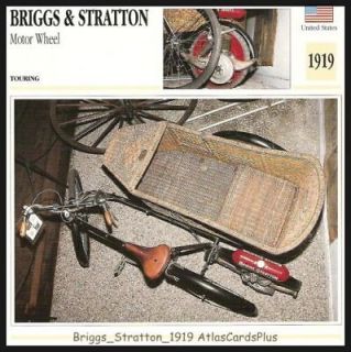 Bike Fact Card 1919 Briggs Stratton Motor Wheel sidecar