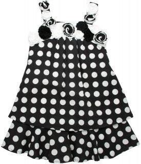 Black &White Polka Dot Beetlejuice Girls Dress BrandNWT
