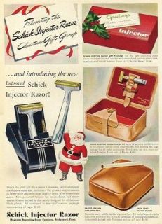 1940 Schick Injector Shaving Razor~Blades Christmas Ad