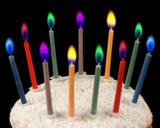 6x Colored Candles safe Flames Party Birthday Cake Decorations