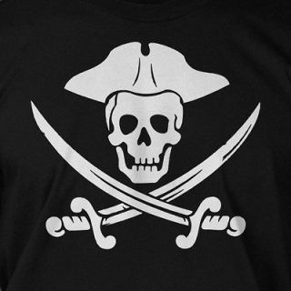 Arr Matey Jolly Roger Skull and Cross Bones Pirate Flag Gift Tee T 