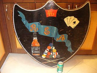Vintage Sign Jack Daniels Pool Billard card Shark Gambling 8 Ball Man 