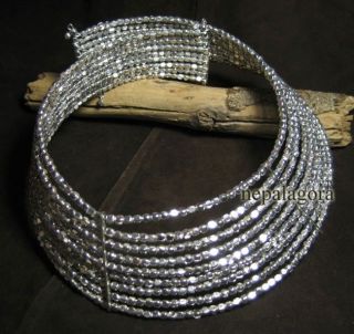   silver tone metal wire Choker belly dance NECKLACE Indian Jewelry