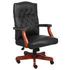 ITALIAN BLACK LEATHER EXECUTIVE CONFERENCE OFFICE CHAIR
