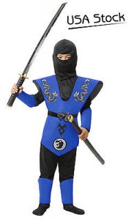 Ninja Master Child Costume   Blue and Black Boys Costume