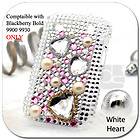 Heart BLING Gem Hard Skin Case Back Cover For Blackberry Bold Touch 4G 