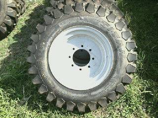TWO 10.5/80x18 R4 TITAN Bobcat Loader Skidsteer Tires with 8 Hole Rims