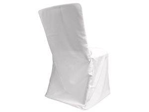 50 Tall Square Back Satin Chair Covers   White or Black