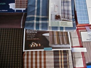 Plaid Shower Curtain Black, Brown, Blue, Green, Red Pantry Java Toile 