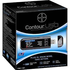   CONTOUR® USB BLOOD GLUCOSE SUGAR/Diabetes METER KIT, 25 test lancets