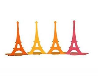 Eiffel Tower ORANGE Stainless Steel Design Bookend Book End 1EA