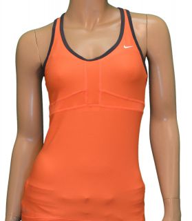 Nike Womens Dedication II Long Vent Tank Top Sports Bra   Orange