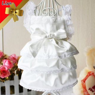   White Party Wedding Dog clothes Princess Pet Clothes Dress XS,S,M,L,XL