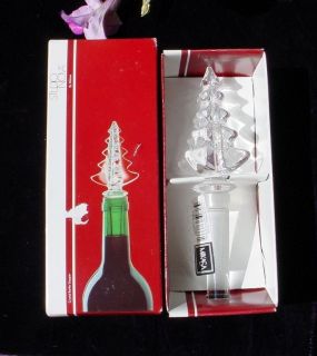   Crystal Glass CHRISTMAS TREE BOTTLE STOPPER Wine Decanter Liquor