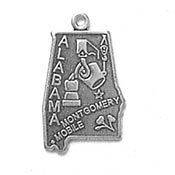 Sterling Silver USA State Charms   States A N