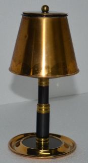 VINTAGE ART DECO BRASS LAMP ASHTRAY WITH BLACK STAND